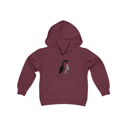 Youth Heavy Blend Hooded Sweatshirt: Crazy Penguin World Logo 