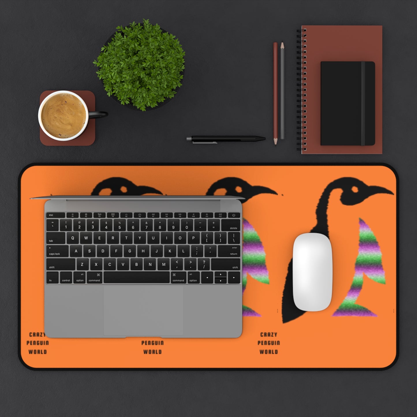 Desk Mat: Crazy Penguin World Logo Crusta