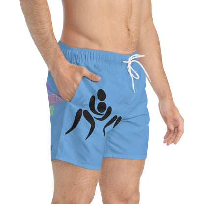 Swim Trunks: Wrestling Lite Blue