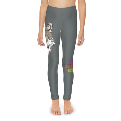 Youth Full-Length Leggings: Wolves Dark Grey