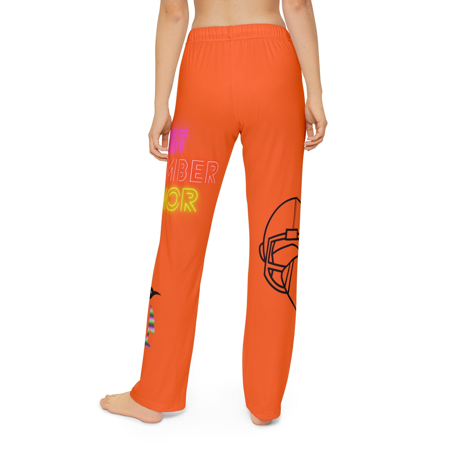 Kids Pajama Pants: Football Orange