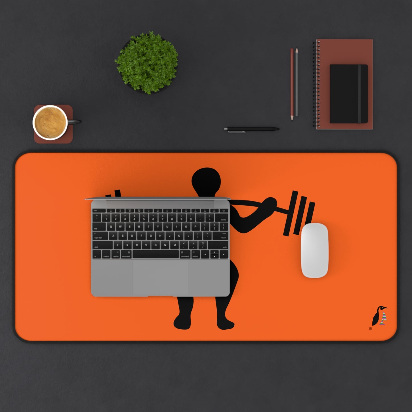 Desk Mat: Weightlifting Orange