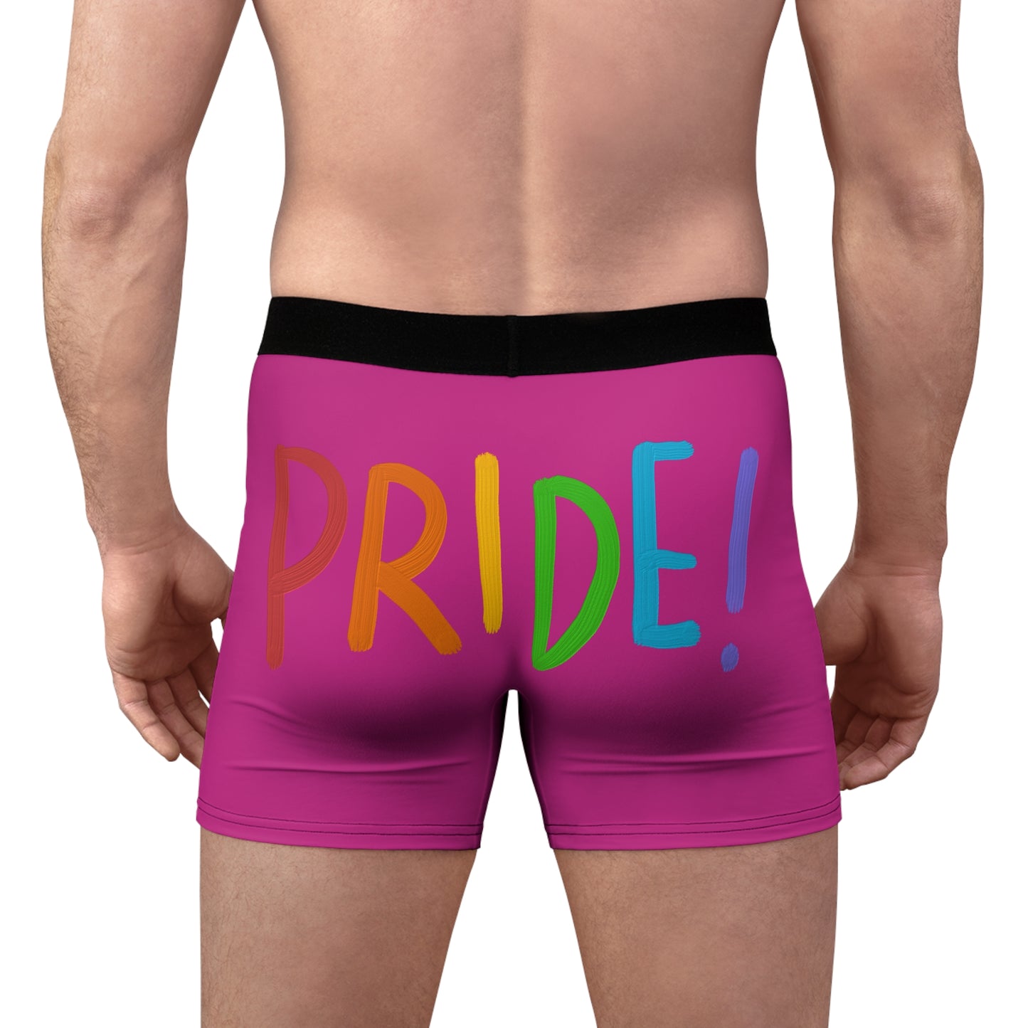 Men's Boxer Briefs: LGBTQ Pride Pink