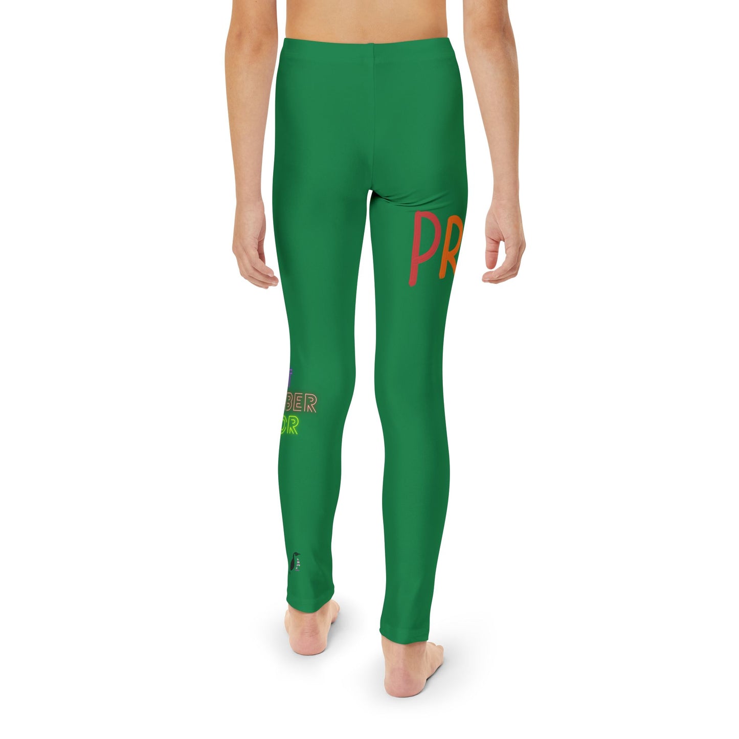 Youth Full-Length Leggings: LGBTQ Pride Dark Green