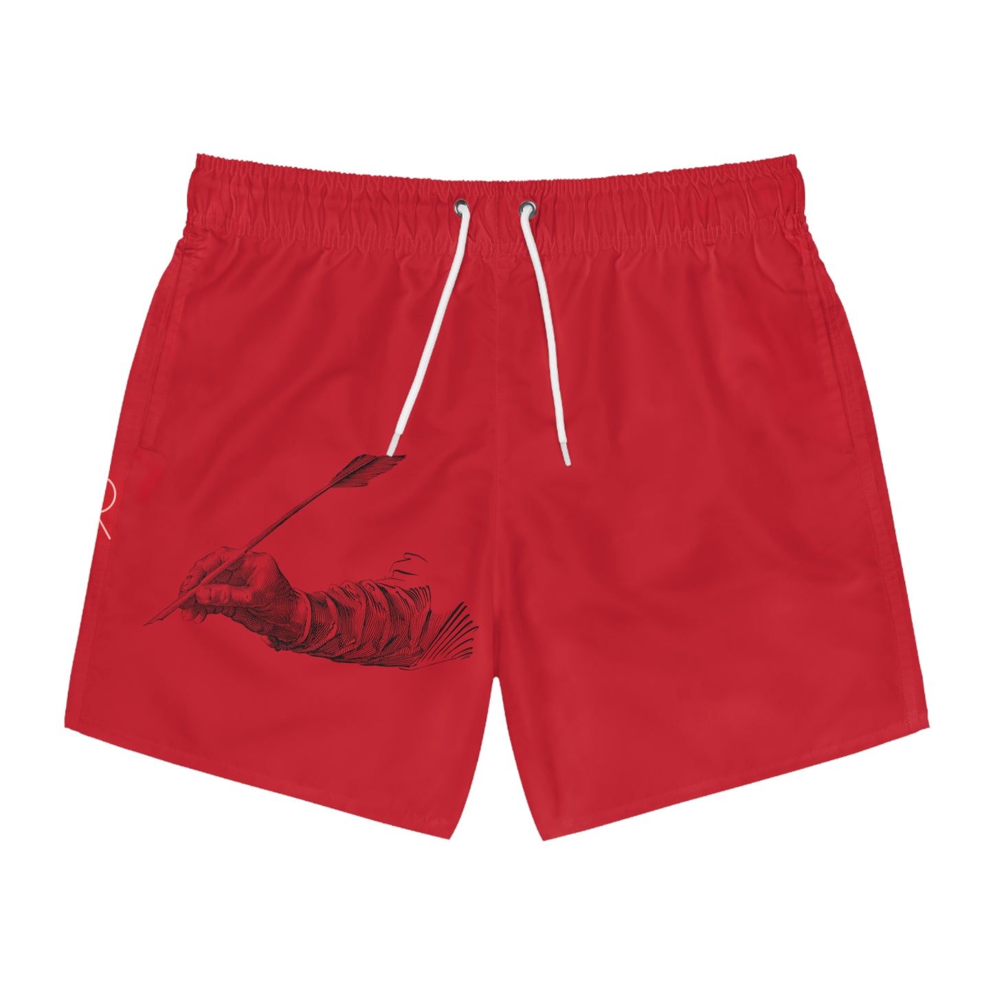 Swim Trunks: Writing Dark Red