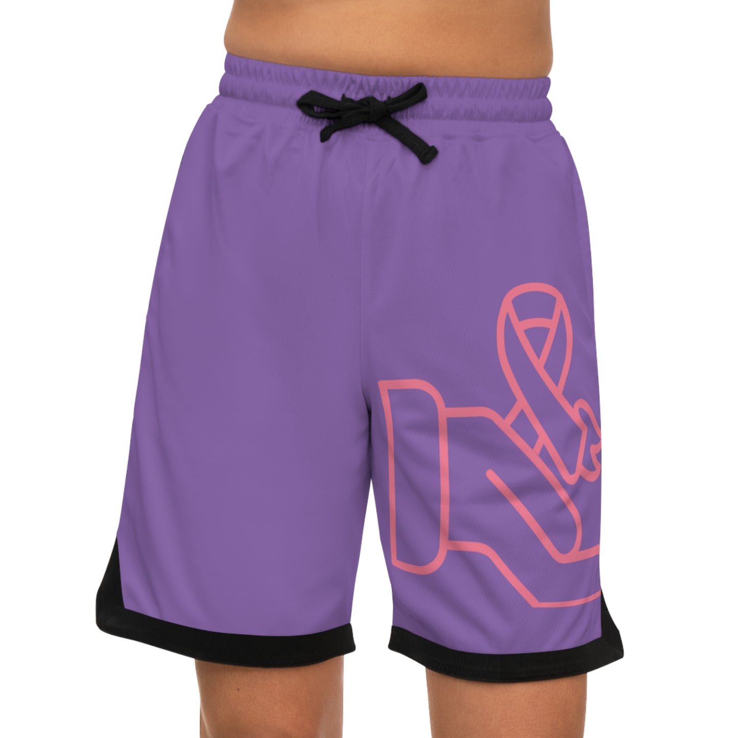 Basketball Rib Shorts: Fight Cancer Lite Purple