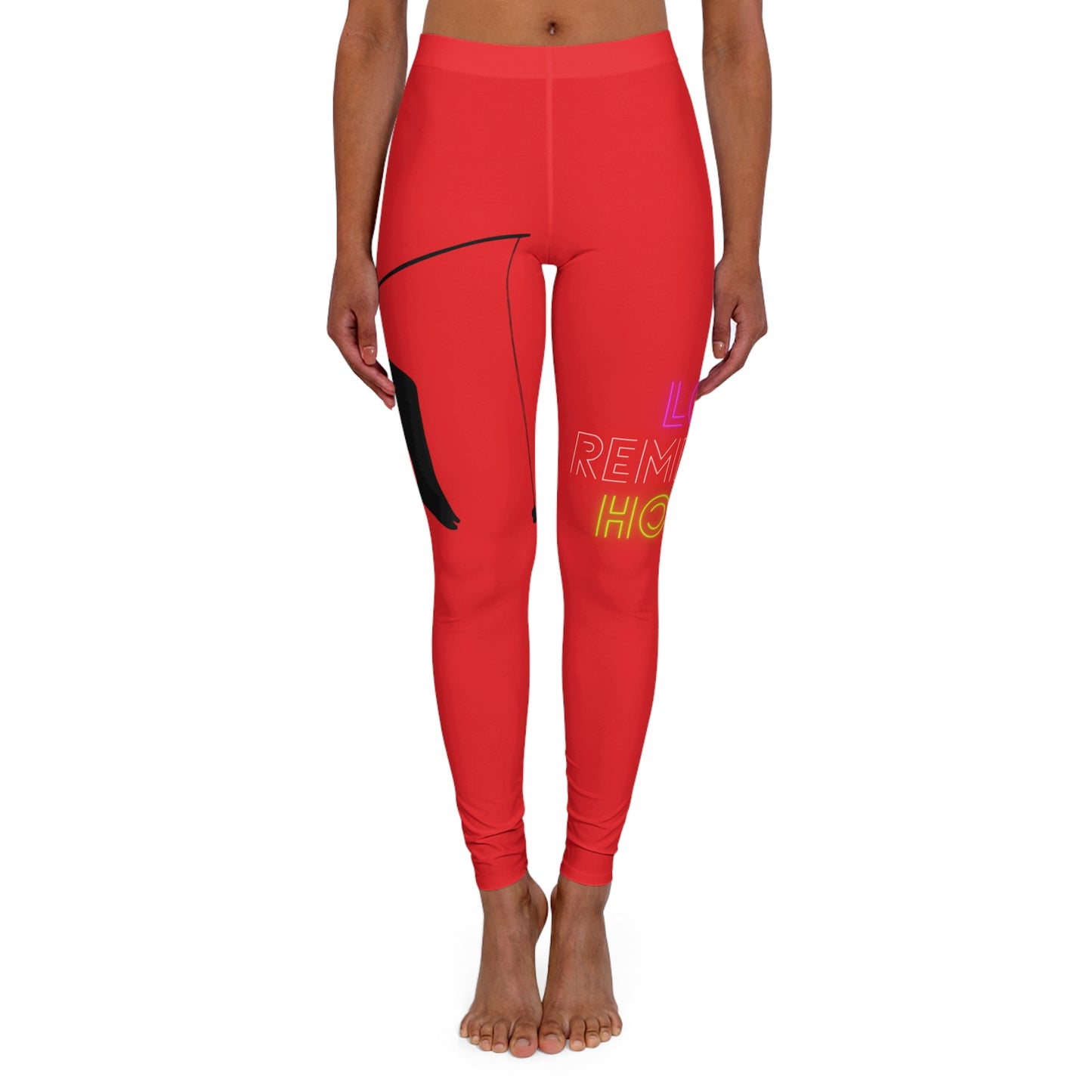 Women's Spandex Leggings: Fishing Red