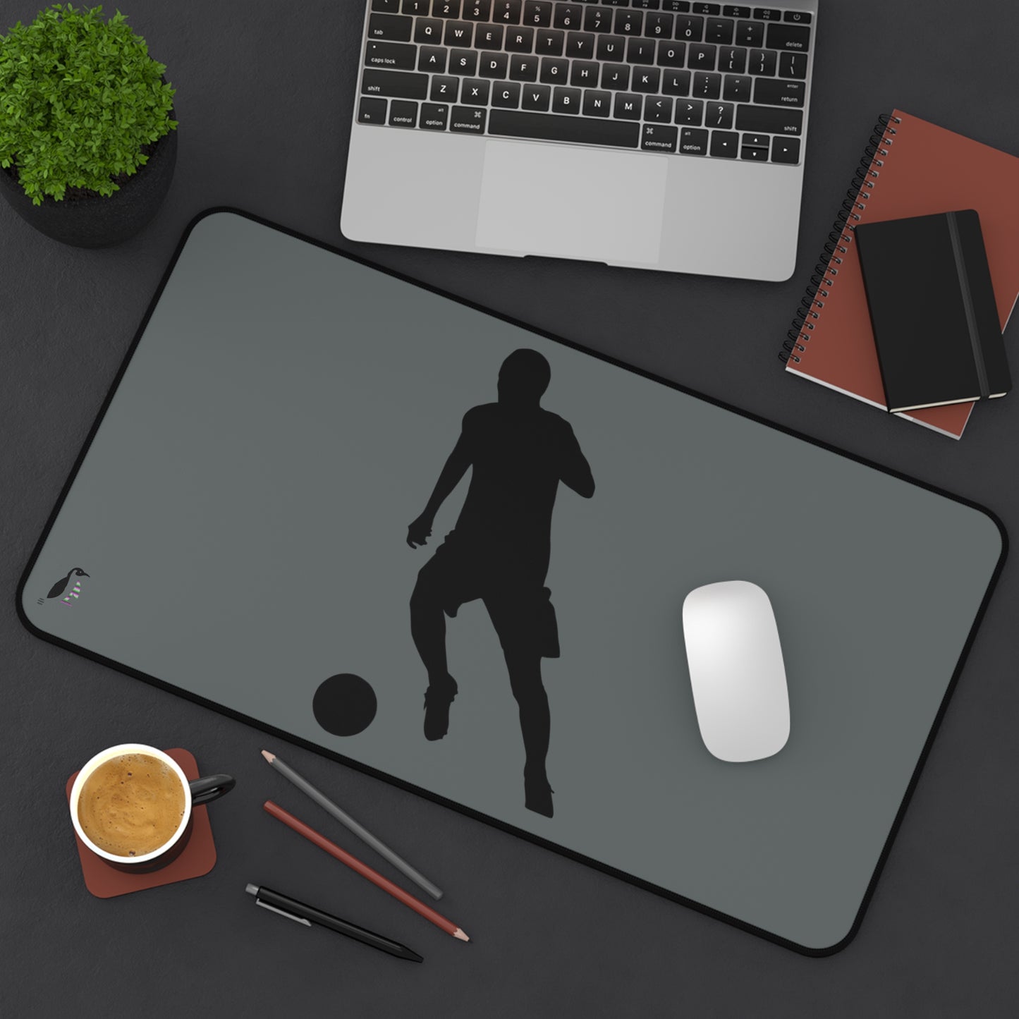 Desk Mat: Soccer Dark Grey