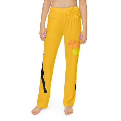 Kids Pajama Pants: Soccer Yellow