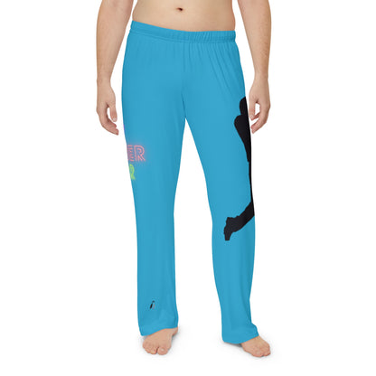 Men's Pajama Pants: Baseball Turquoise