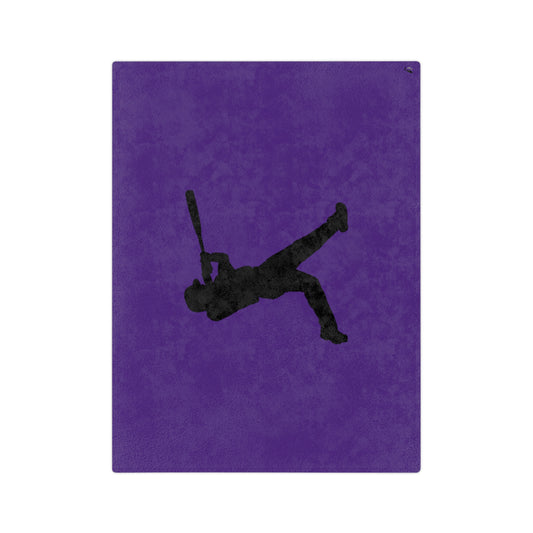 Velveteen Minky Blanket: Baseball Purple