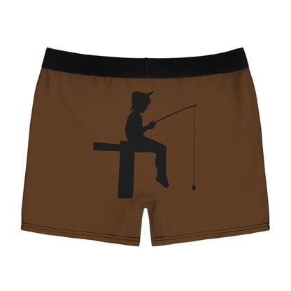 Men's Boxer Briefs: Fishing Brown