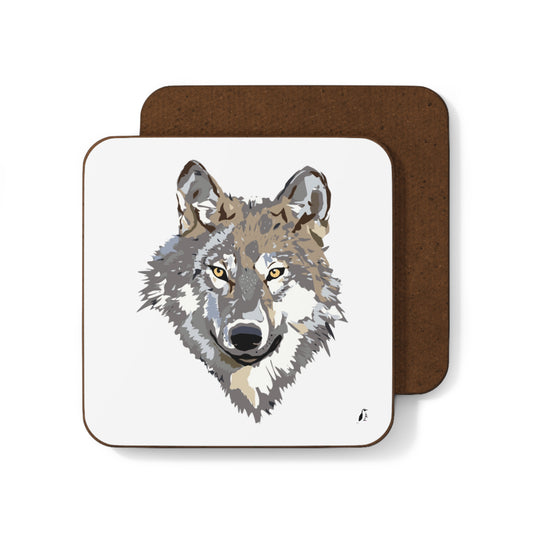 Hardboard Back Coaster: Wolves White