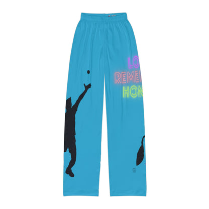 Kids Pajama Pants: Tennis Turquoise