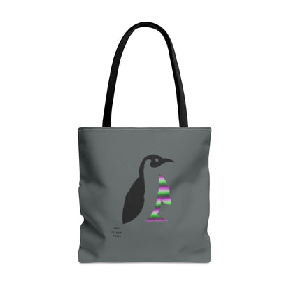 Tote Bag: Crazy Penguin World Logo Dark Grey