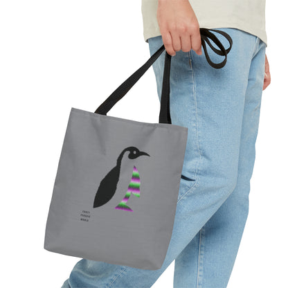 Tote Bag: Crazy Penguin World Logo Grey