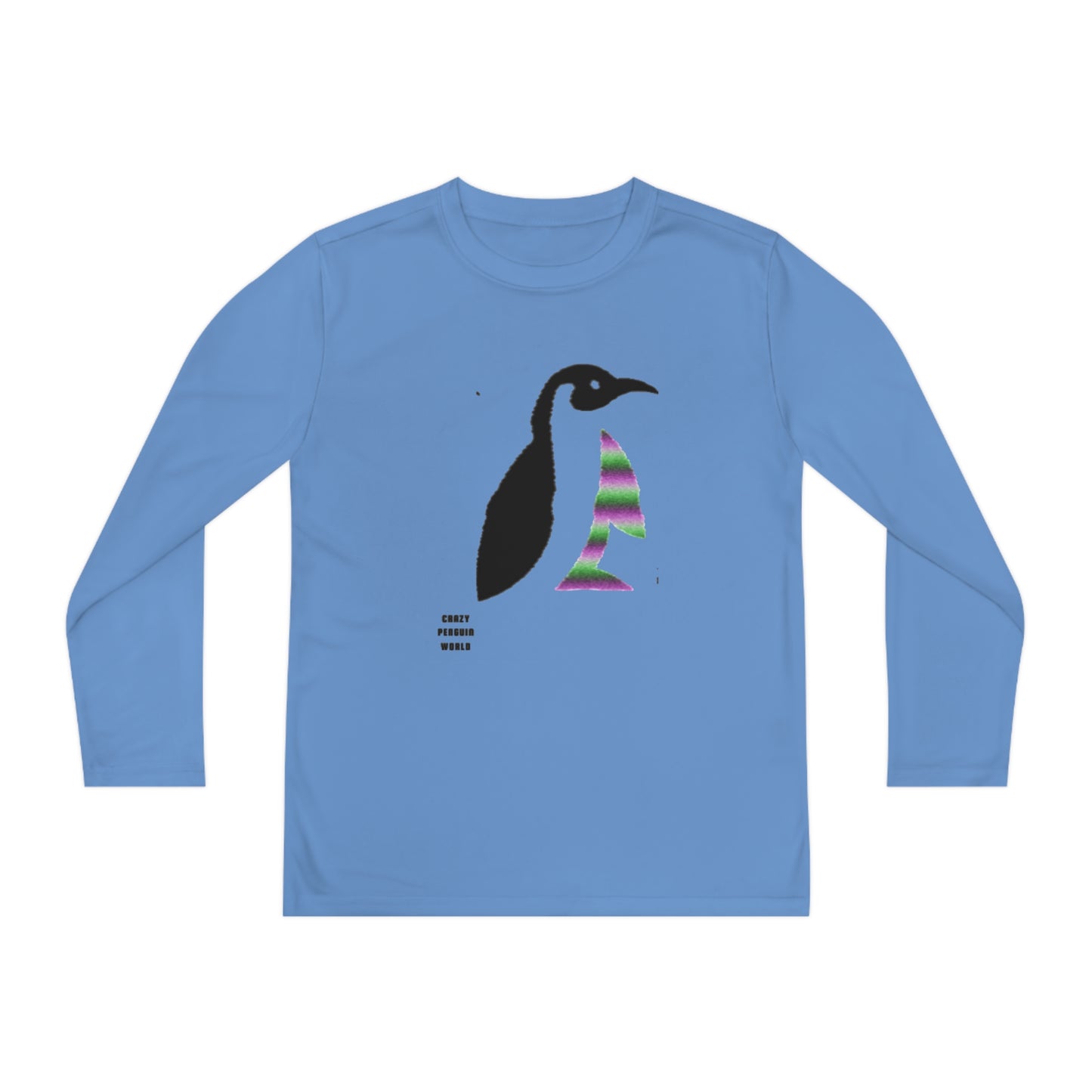 Youth Long Sleeve Competitor Tee: Logo ng Crazy Penguin World 