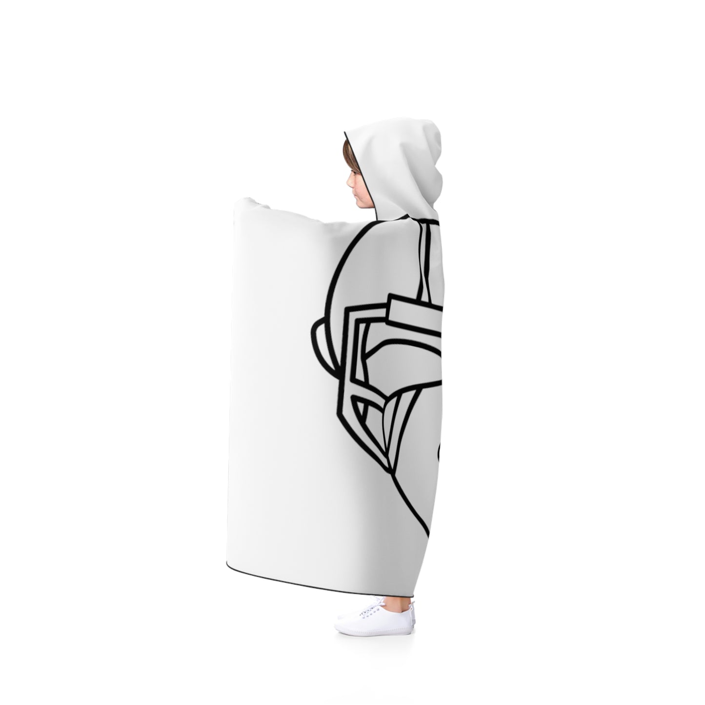 Hooded Blanket: Football White