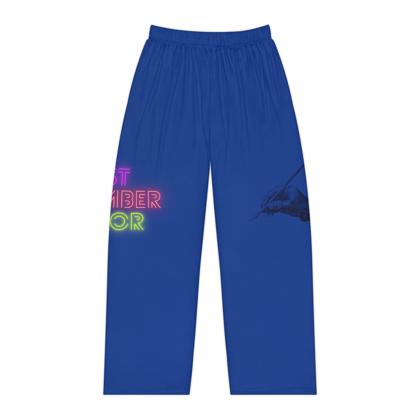 Women's Pajama Pants: Writing Dark Blue