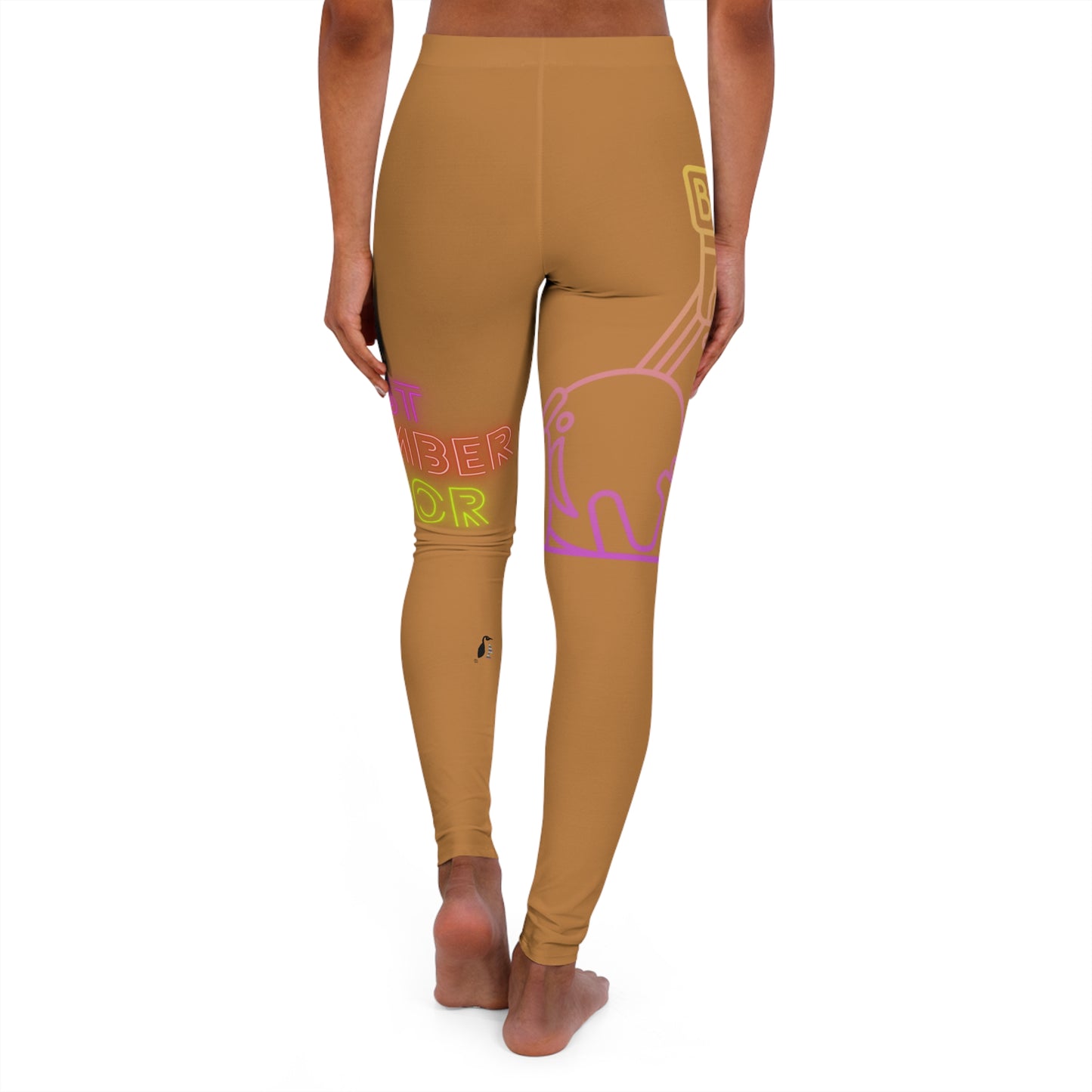 Women's Spandex Leggings: Bowling Lite Brown