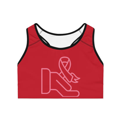 Sports Bra: Fight Cancer Dark Red