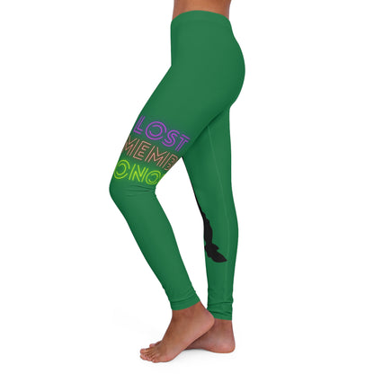 Women's Spandex Leggings: Dance Dark Green