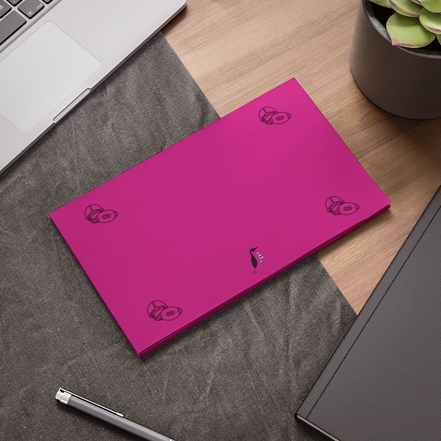 Post-it® Note Pads: Football Pink