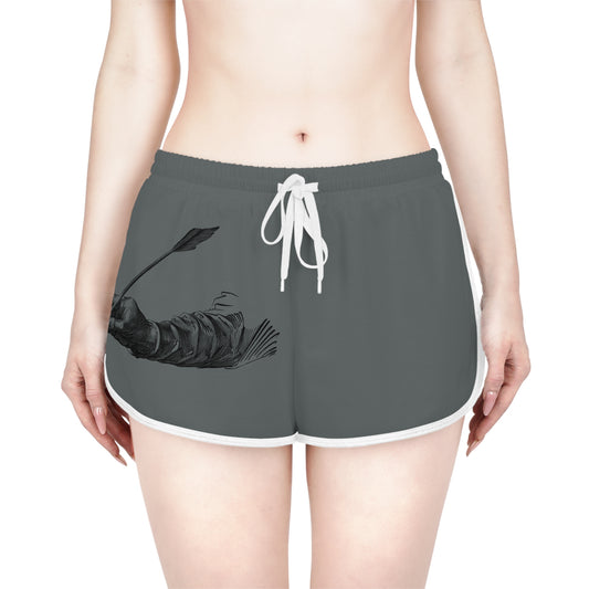 Women's Relaxed Shorts: Writing Dark Grey