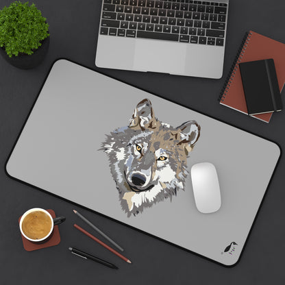 Desk Mat: Wolves Lite Grey