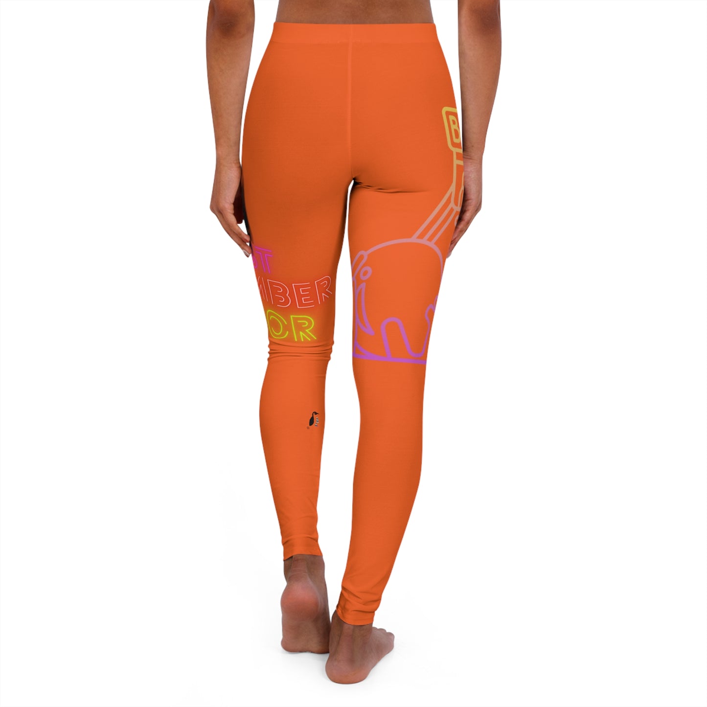 Women's Spandex Leggings: Bowling Orange