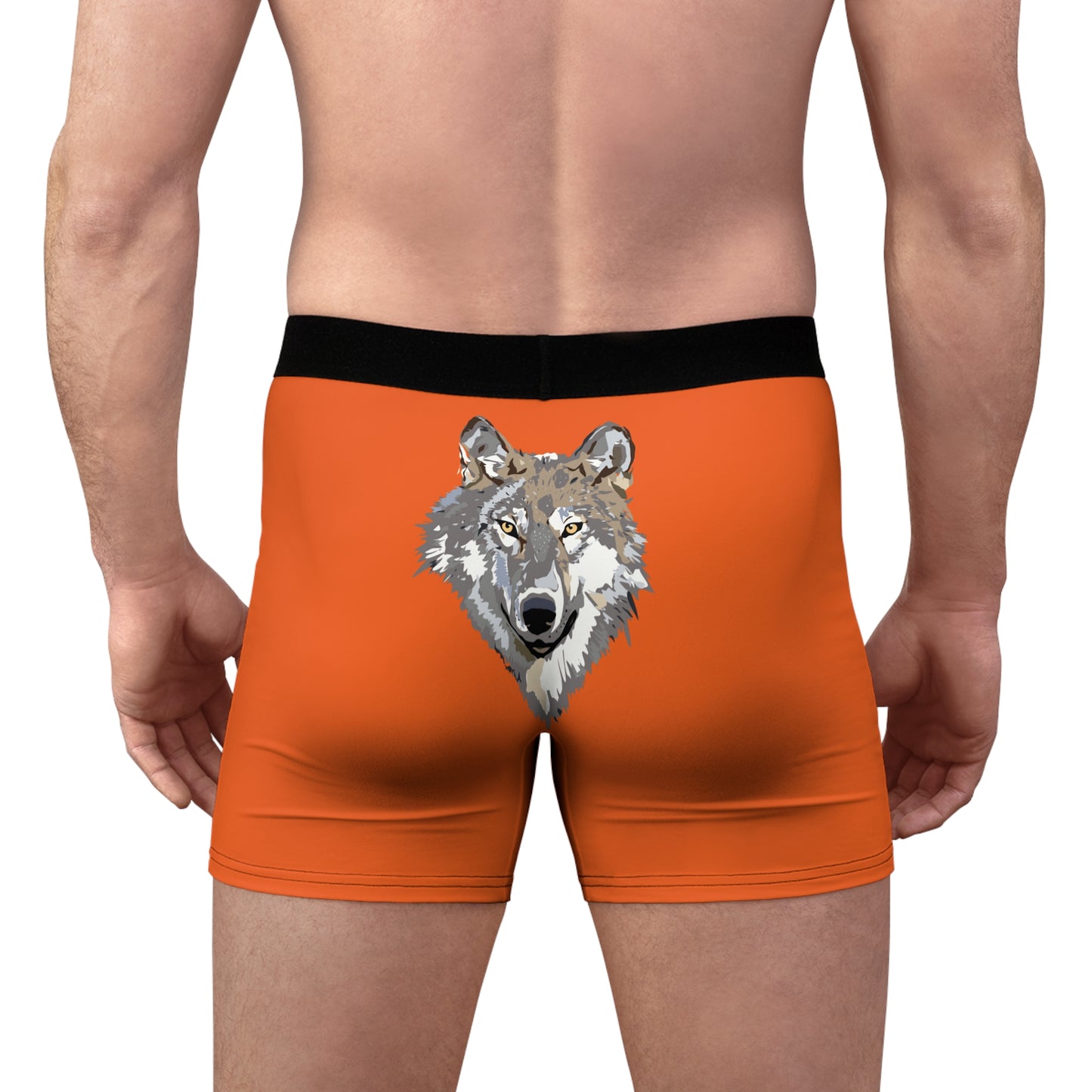 Men's Boxer Briefs: Wolves Orange