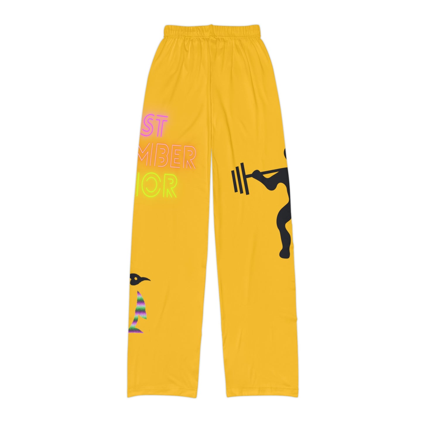 Kids Pajama Pants: Weightlifting Yellow