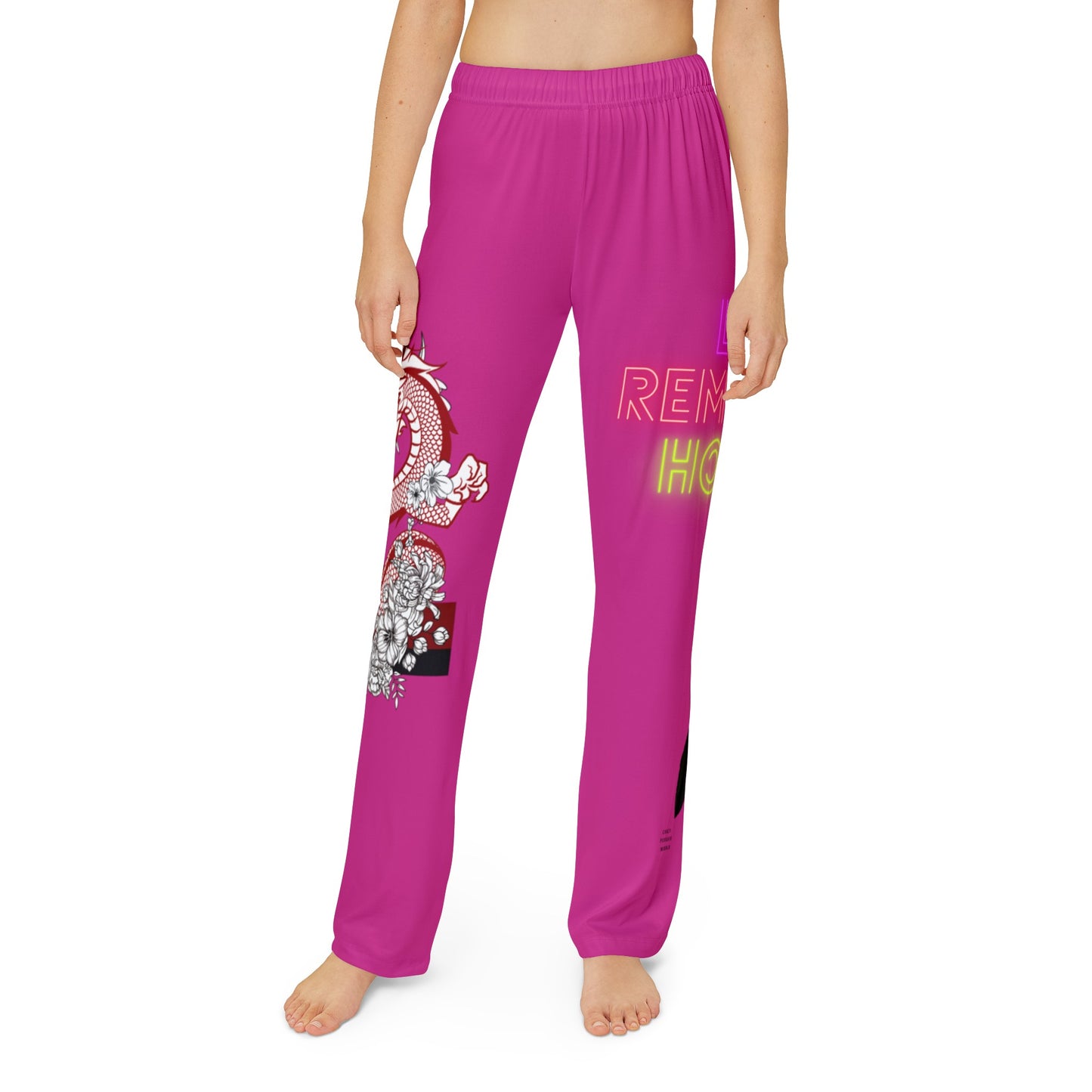 Kids Pajama Pants: Dragons Pink