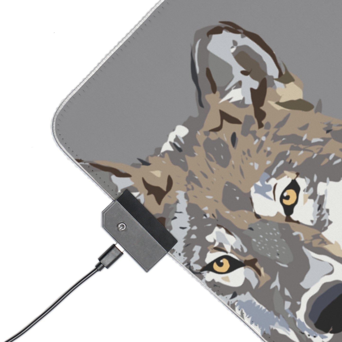 LED Gaming Mouse Pad: Wolves Grey