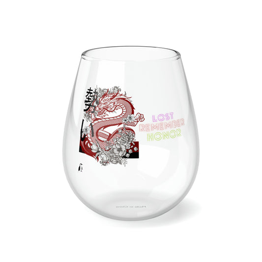Stemless Wine Glass, 11.75oz Dragons