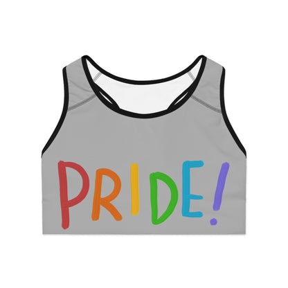 Sports Bra: LGBTQ Pride Lite Grey