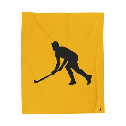 Velveteen Plush Blanket: Hockey Yellow