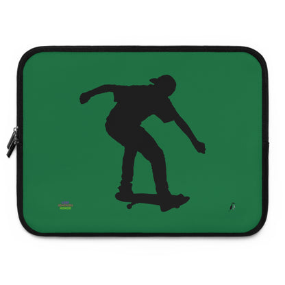 Laptop Sleeve: Skateboarding Dark Green