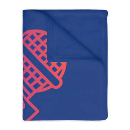 Velveteen Minky Blanket (Two-sided print): Music Dark Blue