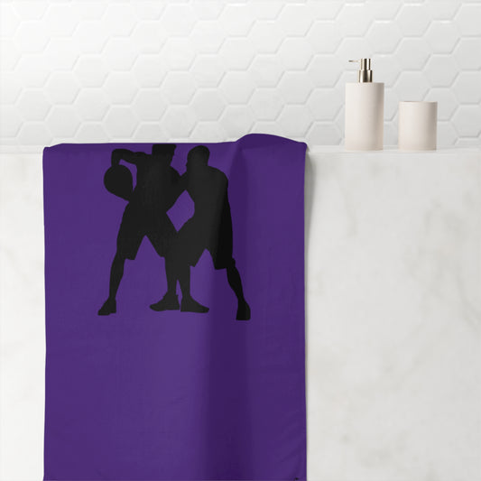 Mink-Cotton Towel: Basketball Purple