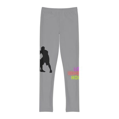 Youth Full-Length Leggings: Basketball Grey