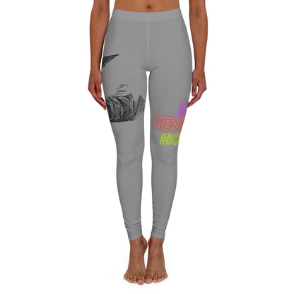 Women's Spandex Leggings: Writing Grey