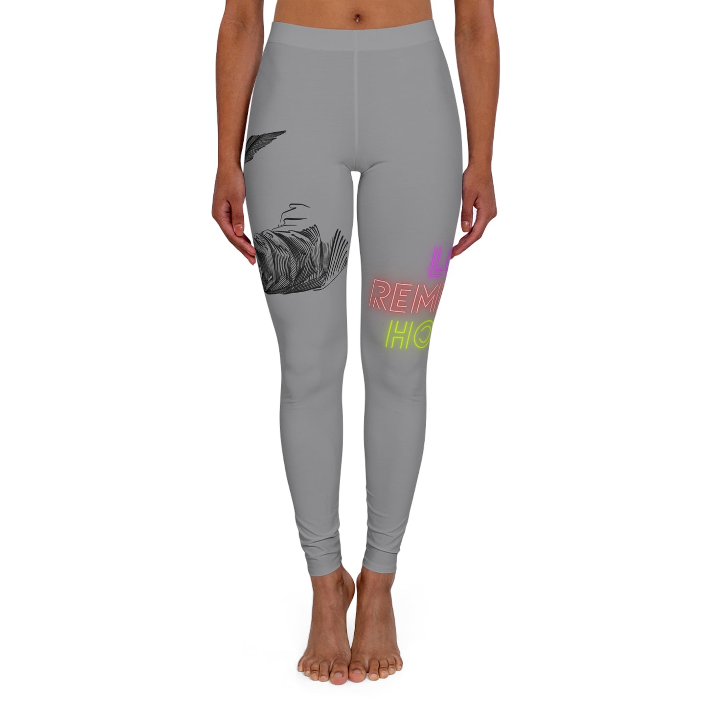 Women's Spandex Leggings: Writing Grey