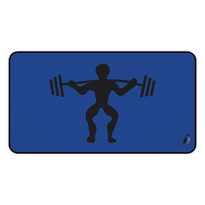 Desk Mat: Weightlifting Dark Blue