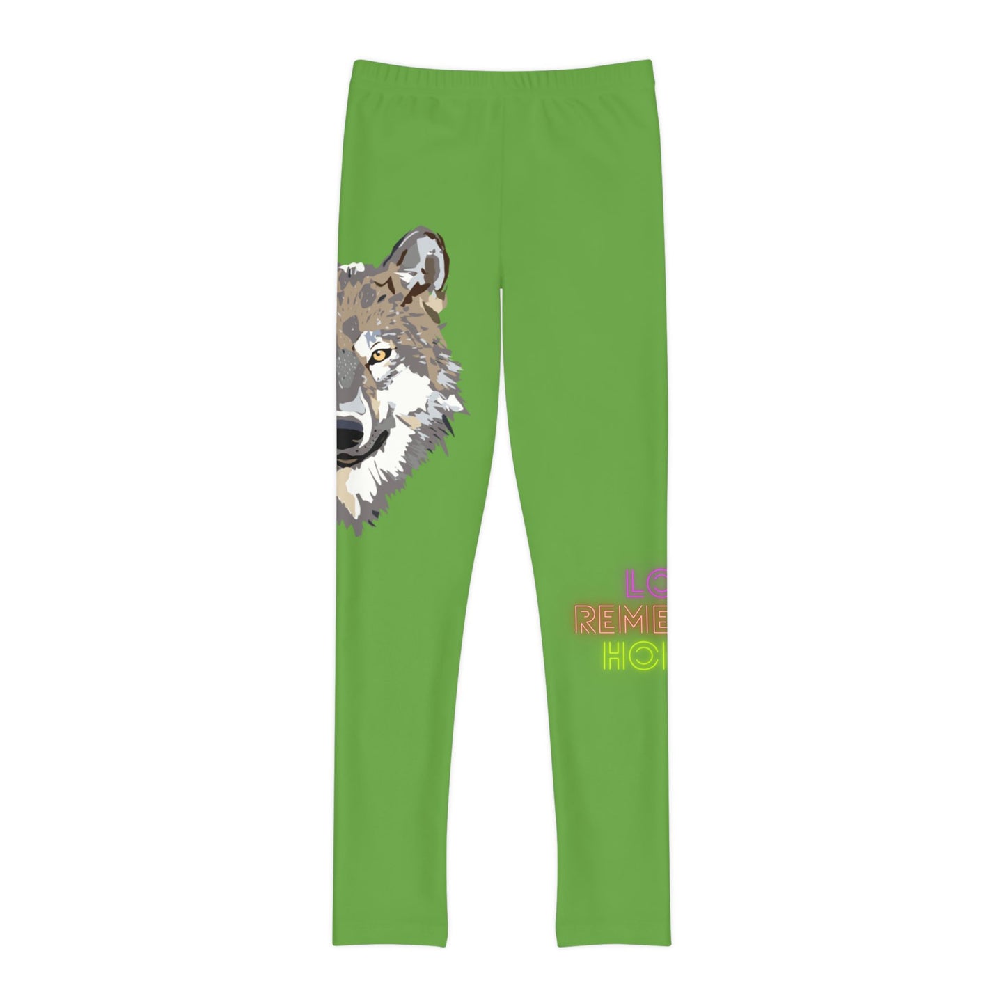 Youth Full-Length Leggings: Wolves Green