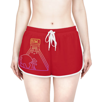 Women's Relaxed Shorts: Bowling Dark Red