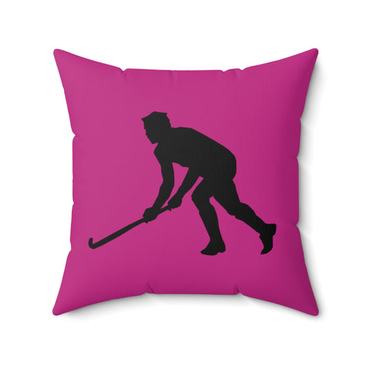 Spun Polyester Square Pillow: Hockey Pink