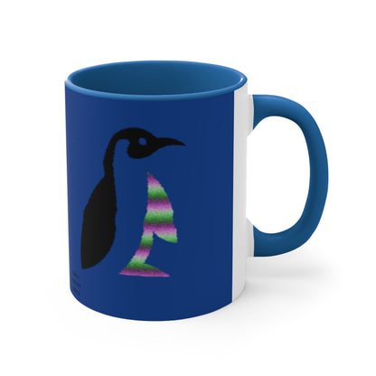 Accent Coffee Mug, 11oz: Crazy Penguin World Logo Dark Blue