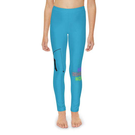 Youth Full-Length Leggings: Fishing Turquoise