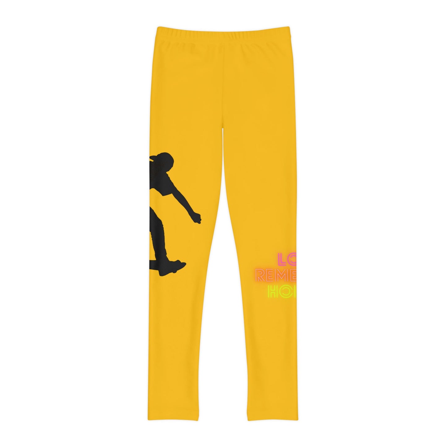 Youth Full-Length Leggings: Skateboarding Yellow